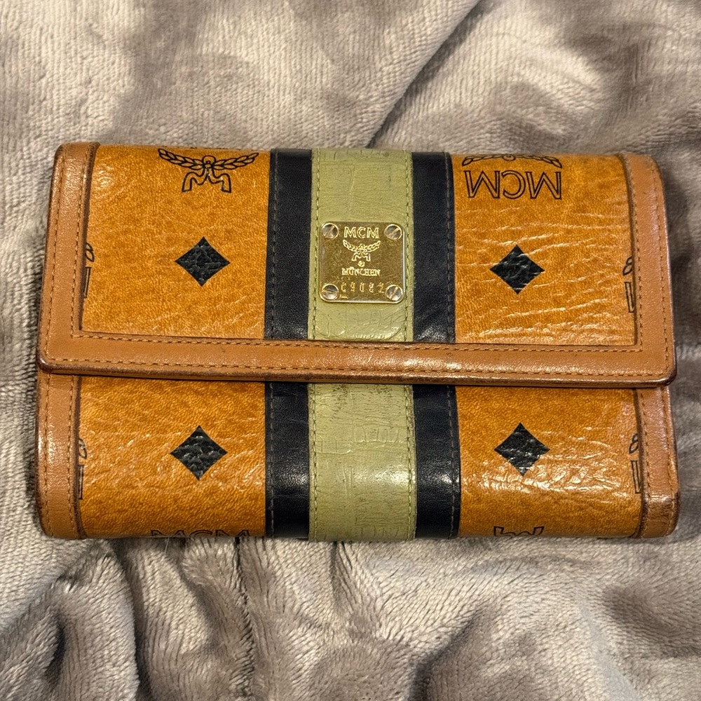 MCM Mini Boston + Trifold Wallet Bundle Authentic - Picture 3 of 8